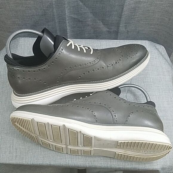 Cole Haan men\'s OriginalGrand Ultra wing tip Oxford shoe gray leather sz 13M main image 4